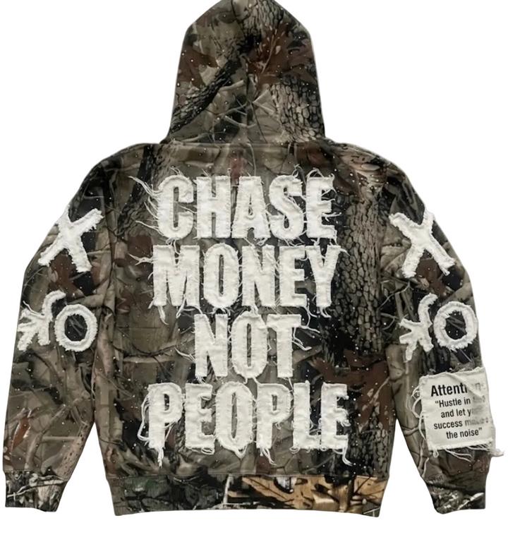 CAMO CHASE MONEY NOT PEOPLE ZIP-UP