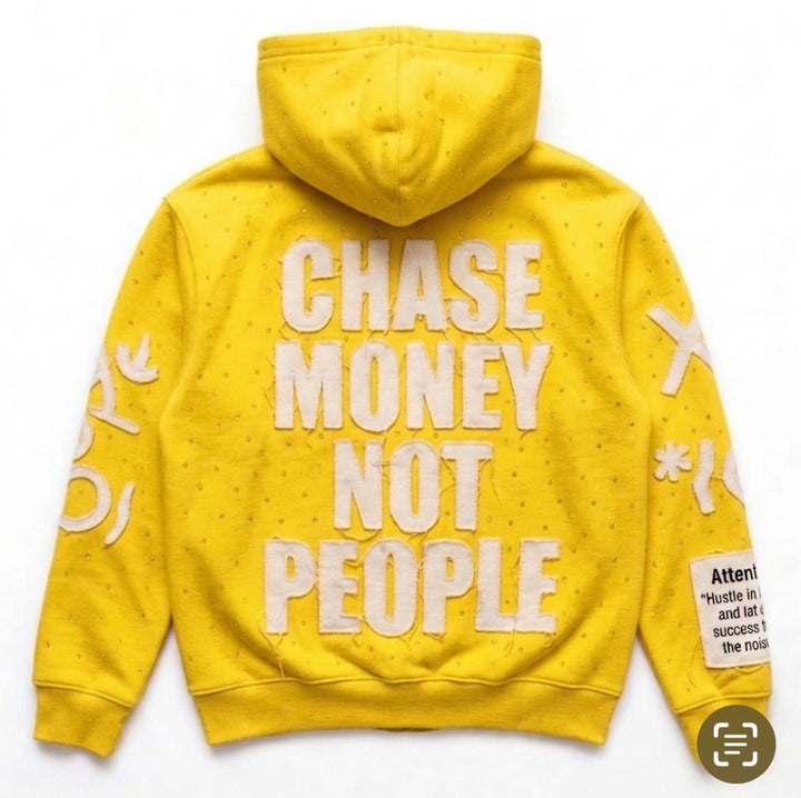 YELLOW CHASE MONEY NOT PEOPLE ZIP-UP