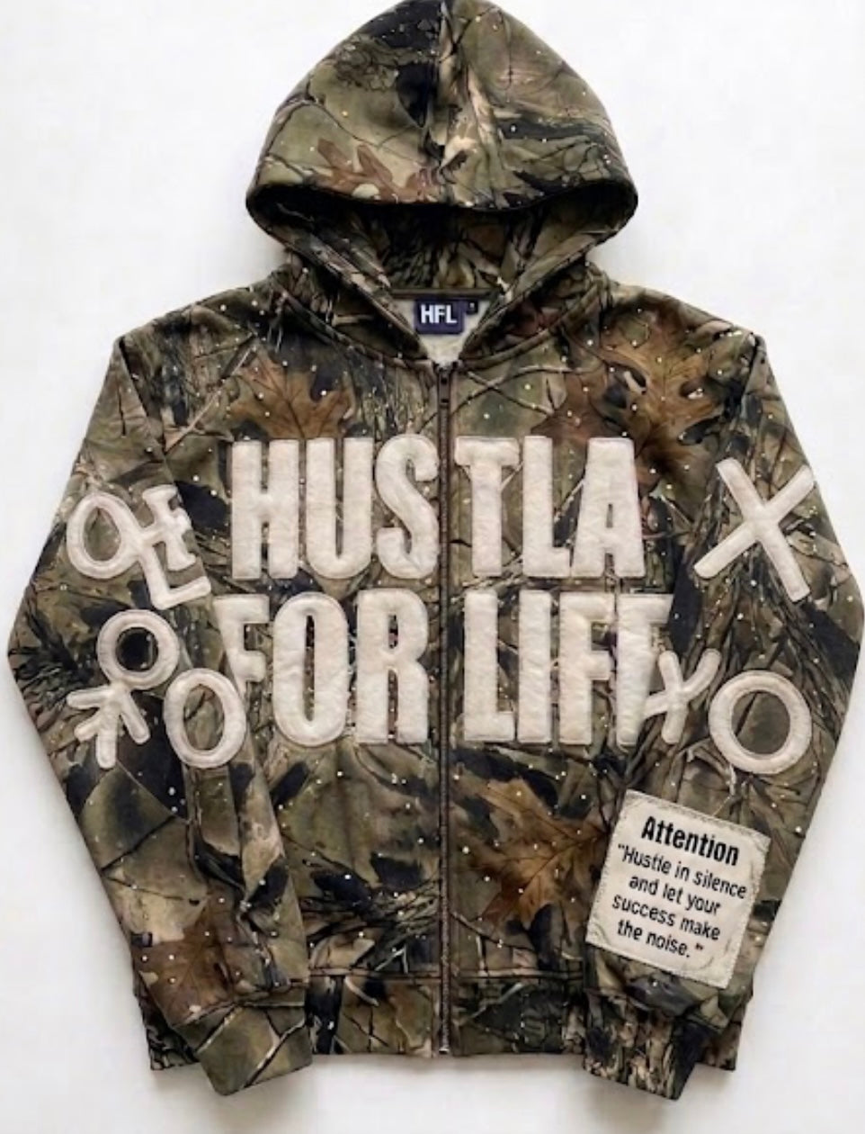 CAMO CHASE MONEY NOT PEOPLE ZIP-UP