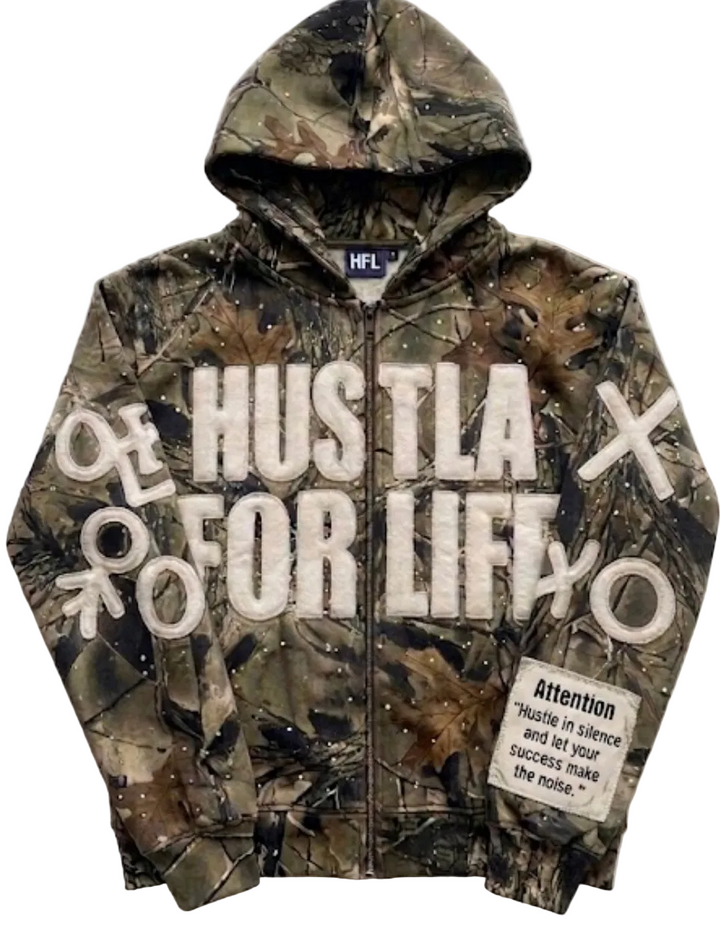 CAMO CHASE MONEY NOT PEOPLE ZIP-UP