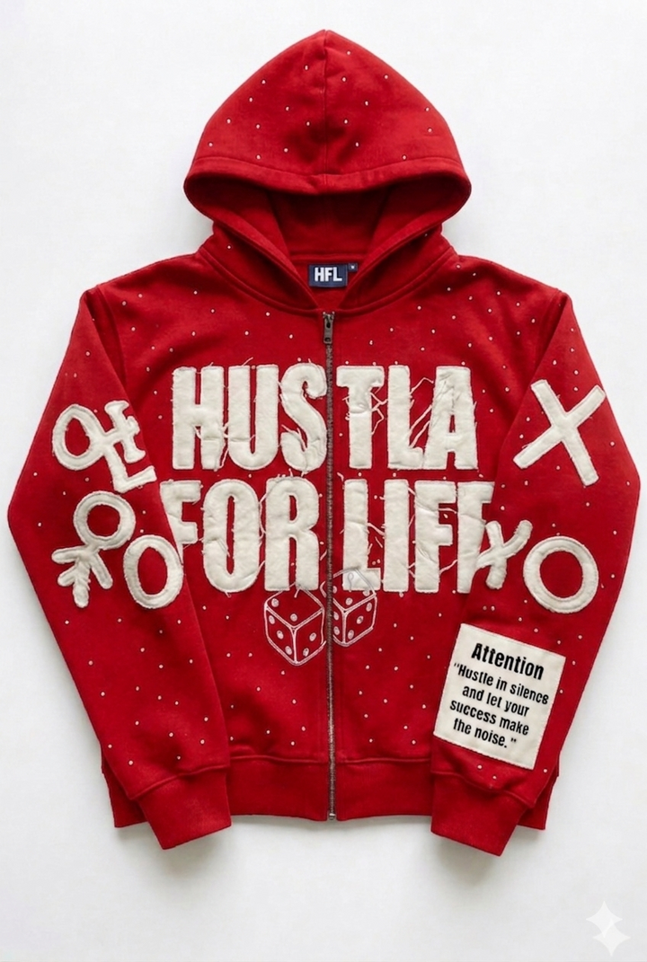 RED CHASE MONEY NOT PEOPLE ZIP-UP