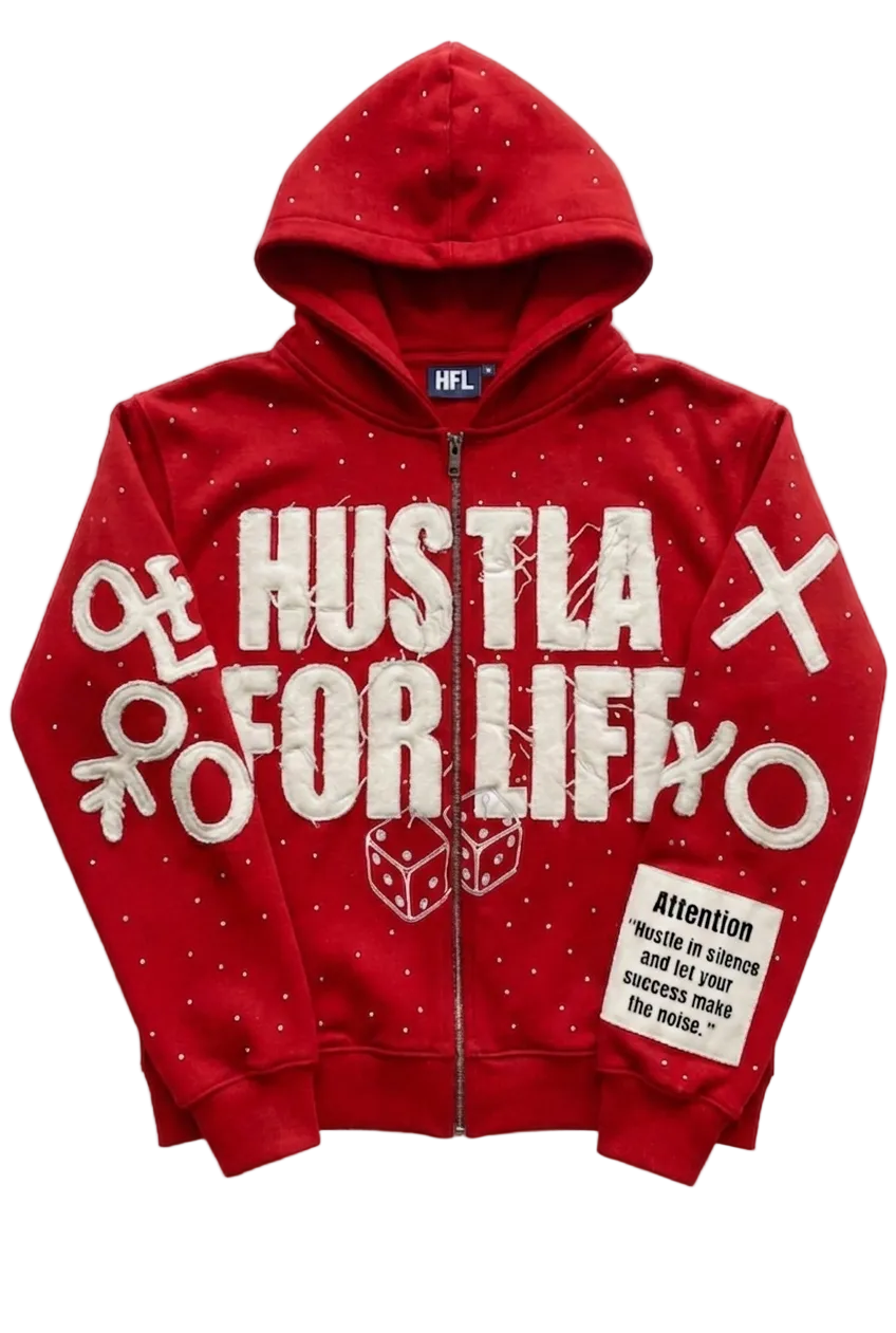 RED CHASE MONEY NOT PEOPLE ZIP-UP
