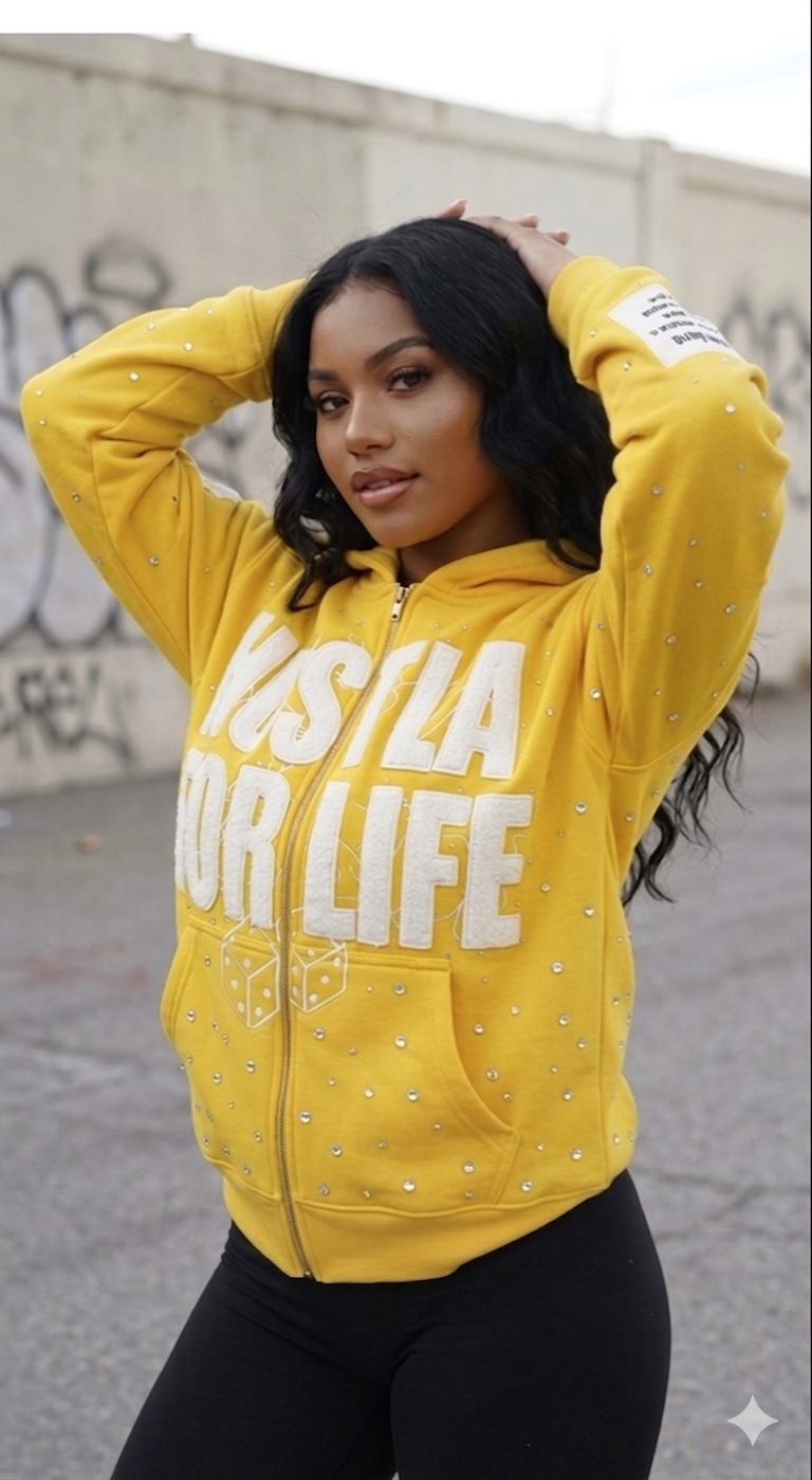 YELLOW CHASE MONEY NOT PEOPLE ZIP-UP