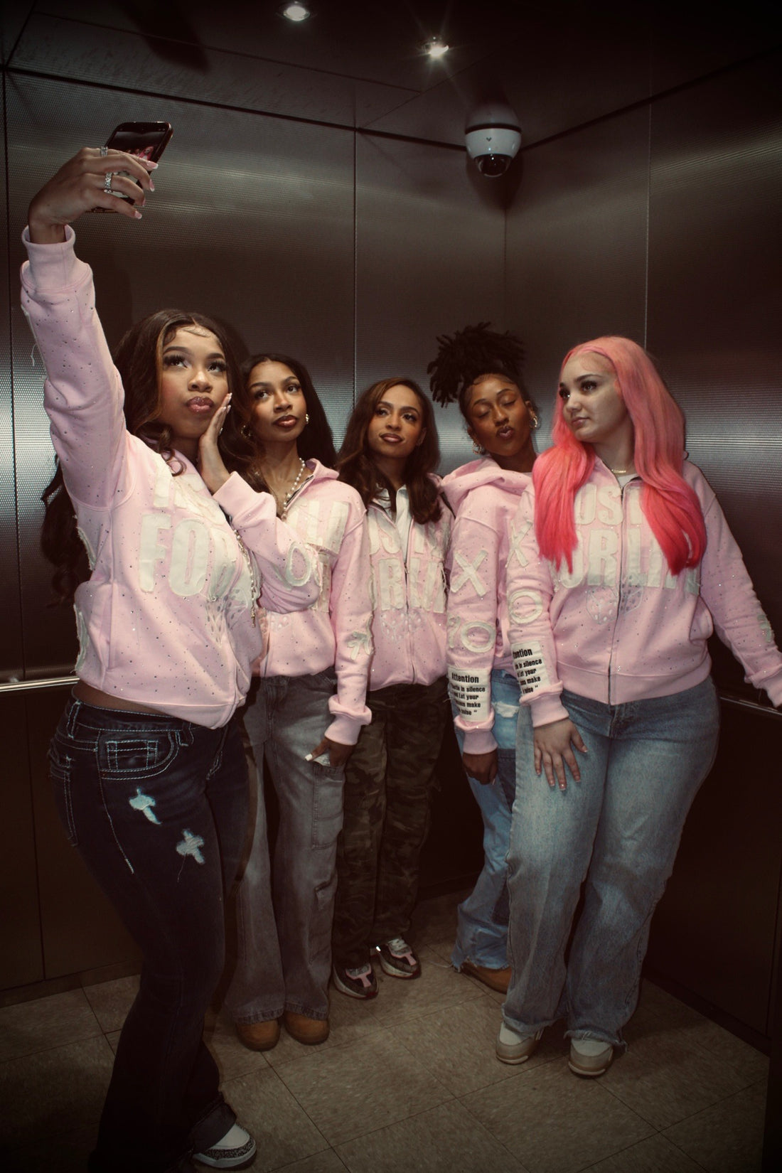 PINK CHASE MONEY NOT PEOPLE ZIP-UP
